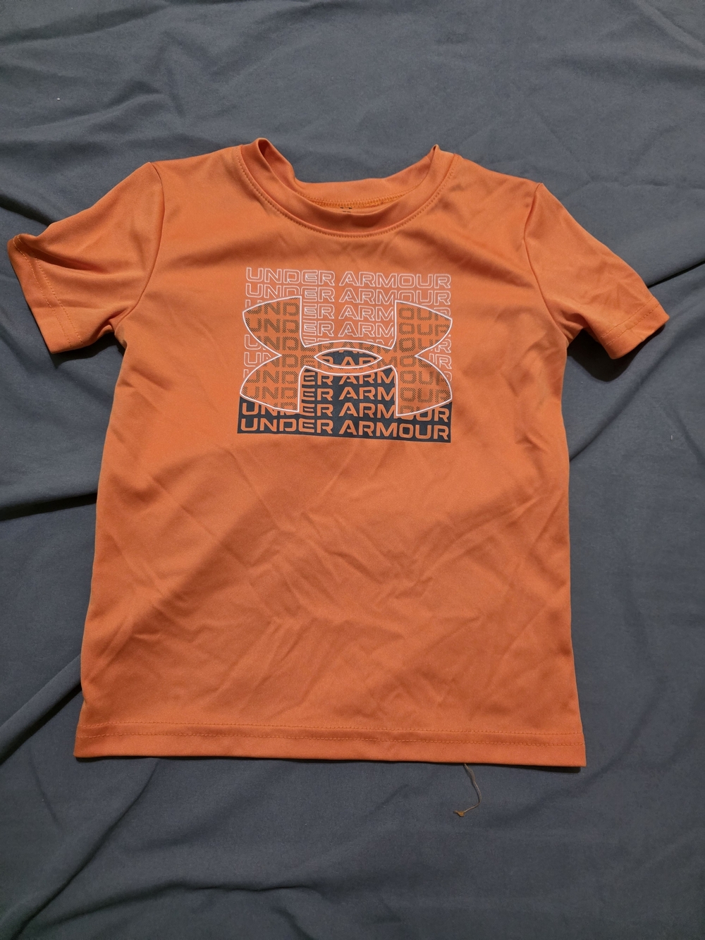 Under Armour Orange Short Sleeve Tee with White Logo Print